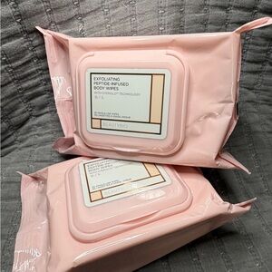 BeautyBio Exfoliating Peptide Infused Body Wipes. 2 packs. 30 count each pack.